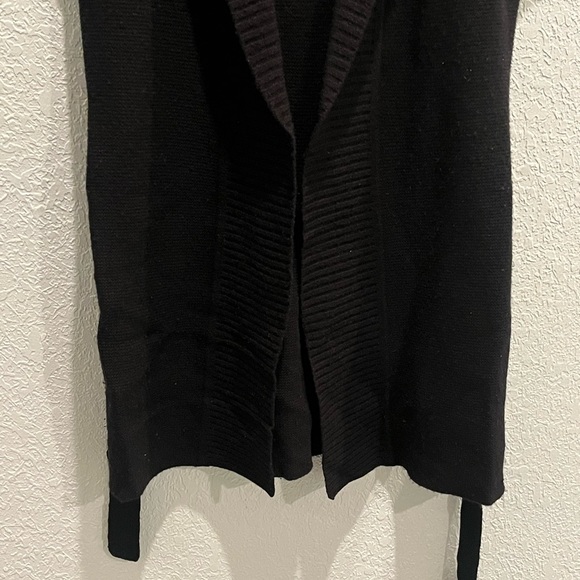LAUREN RALPH LAUREN Black Knit Short Sleeve Hooded Longline Cardigan Size XS - Picture 13 of 13